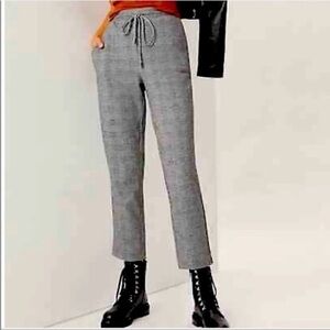 MAEVE by Anthropologie Black Houndstooth Side Stripe Pants Size Xsmall